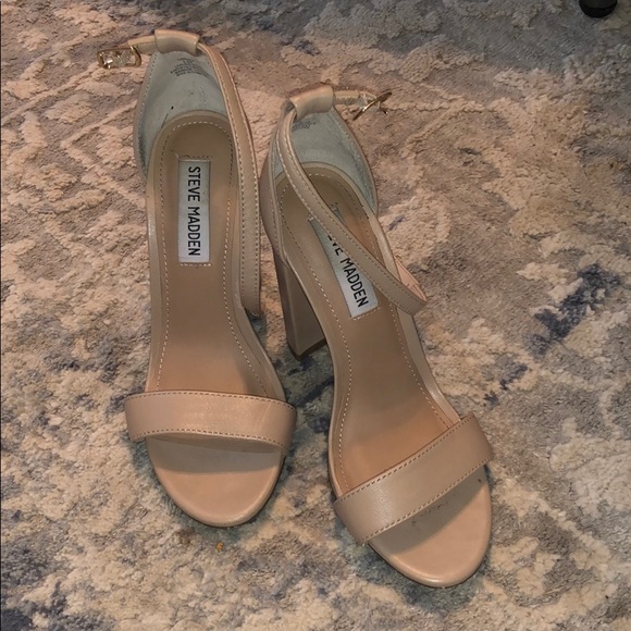 steve madden nude chunky heel